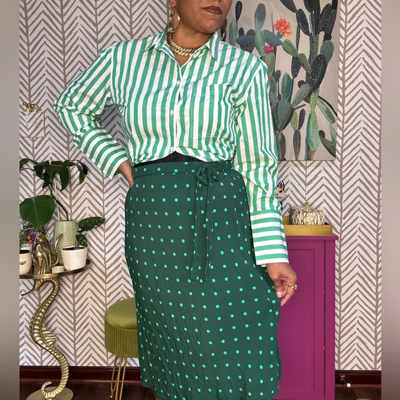 GAP green polka dot midi skirt size L - XL - Picture 2 of 5
